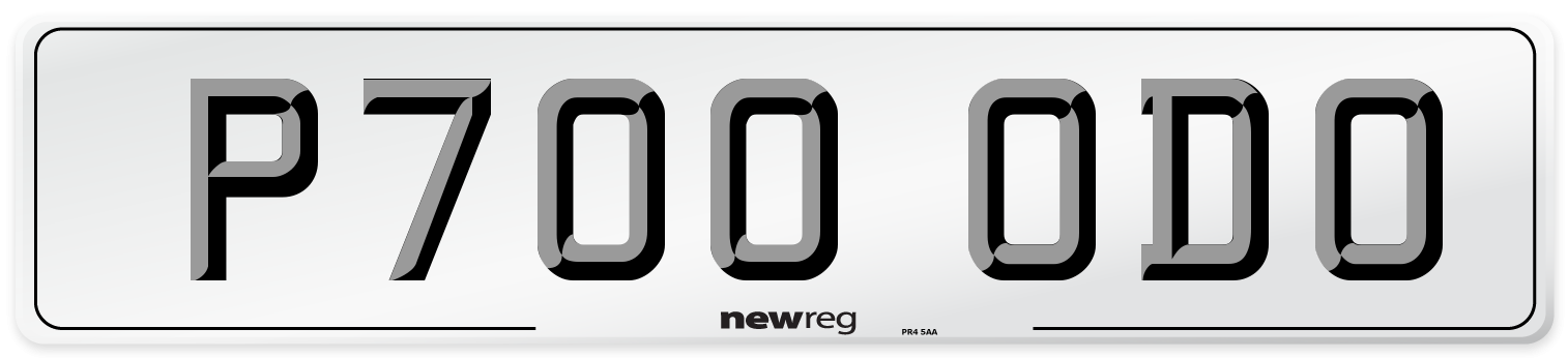 P700 ODO Number Plate from New Reg